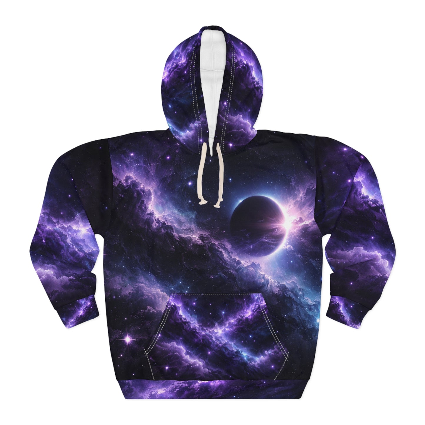 Galaxy Nebula Pullover Hoodie — Purple Space All-Over Print