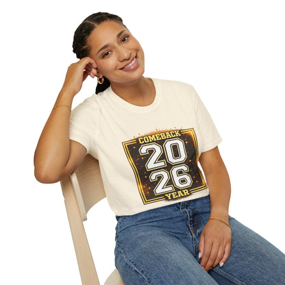 2026 Comeback Year T-Shirt — Retro Gold Sports Style Tee