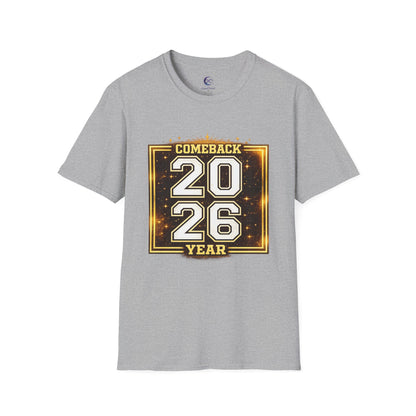 2026 Comeback Year T-Shirt — Retro Gold Sports Style Tee