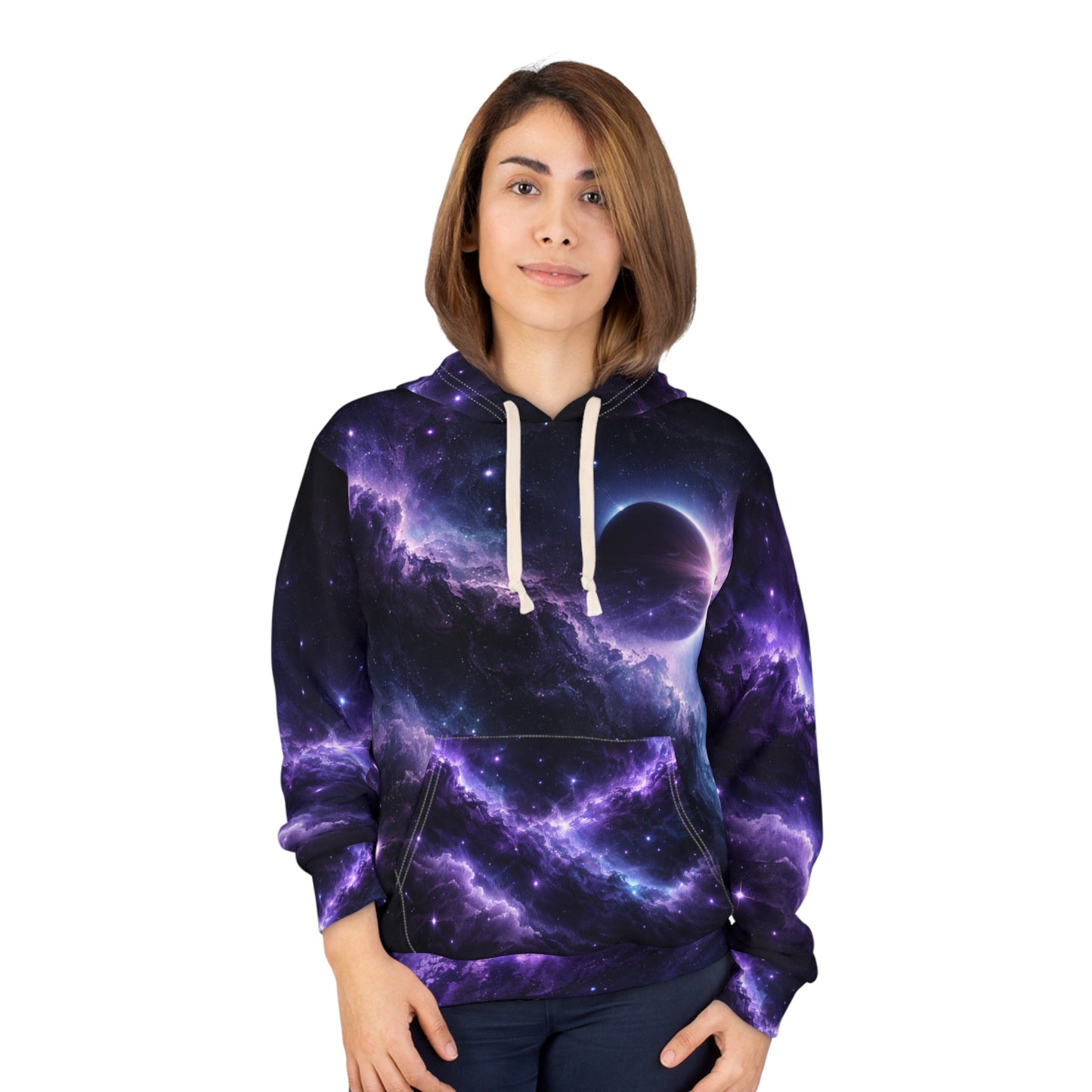 Galaxy Nebula Pullover Hoodie — Purple Space All-Over Print