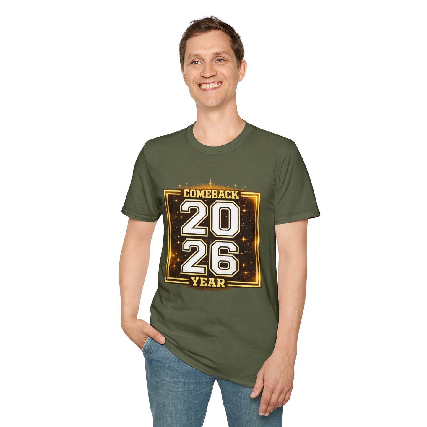 2026 Comeback Year T-Shirt — Retro Gold Sports Style Tee