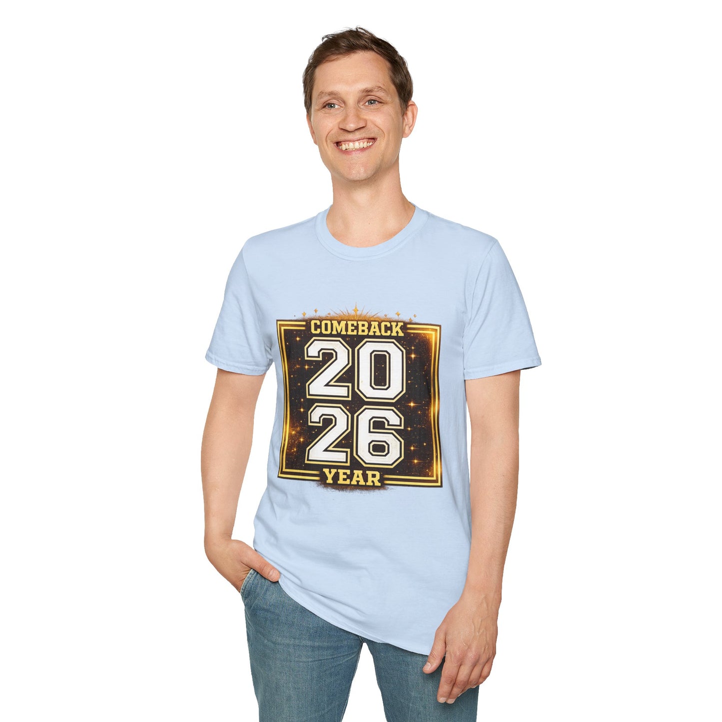 2026 Comeback Year T-Shirt — Retro Gold Sports Style Tee