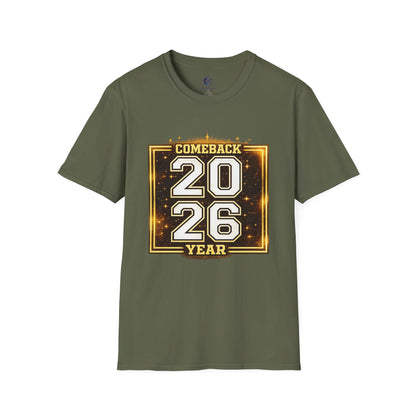 2026 Comeback Year T-Shirt — Retro Gold Sports Style Tee