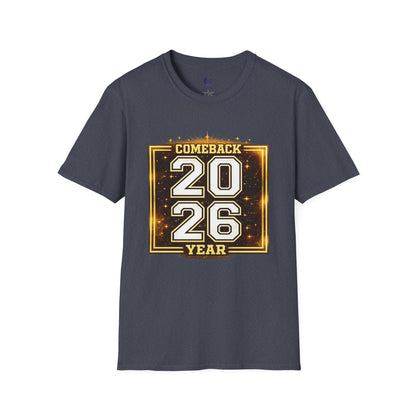 2026 Comeback Year T-Shirt — Retro Gold Sports Style Tee