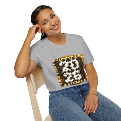 2026 Comeback Year T-Shirt — Retro Gold Sports Style Tee